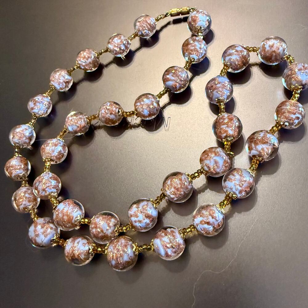 Vintage Venetian Murano Italian Art Glass Beaded Necklace